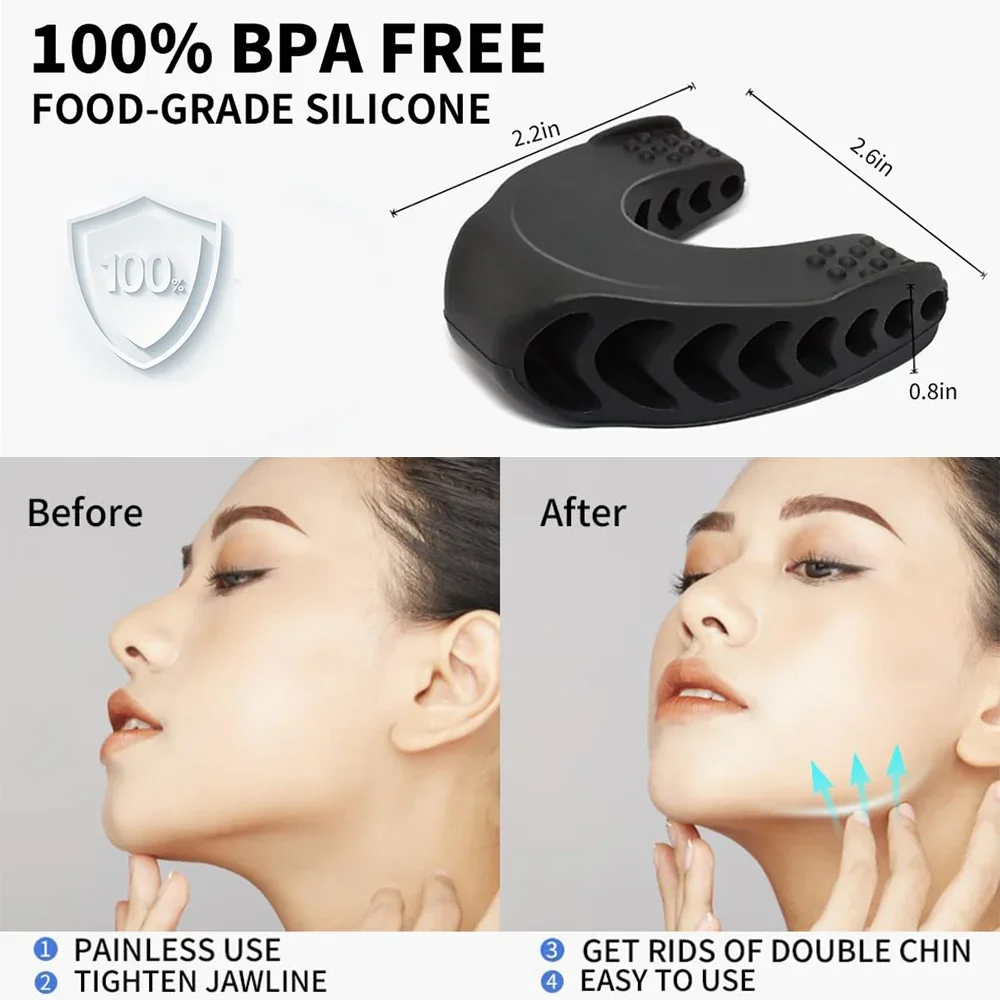 Jaw Exerciser Neck Toning Jawline Shape Face Muscle Trainer Facial Muscle Faceshape Fitness Resistance Level Double Chin Reducer