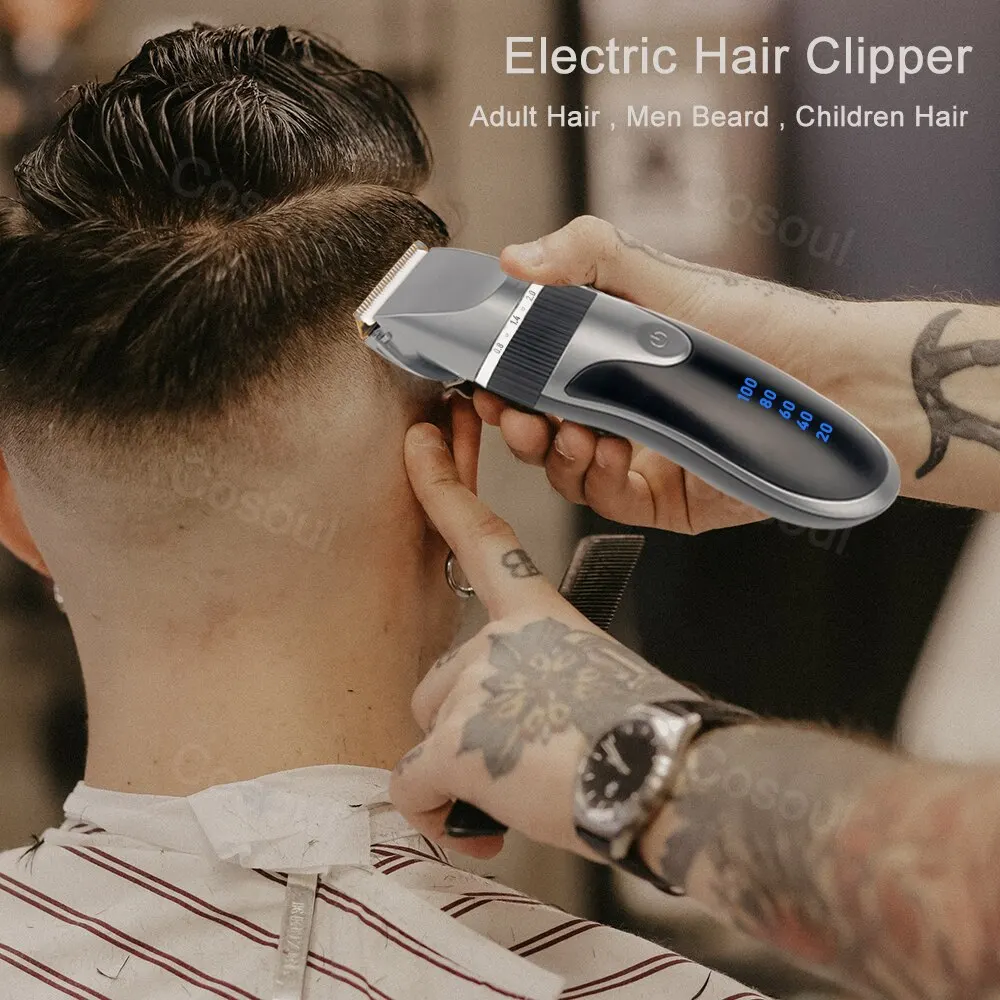 Professional Hair Clipper Electric Barber Hair Trimmers For Men Adults Kids Cordless Rechargeable Hair Cutter Machine Hair Trim