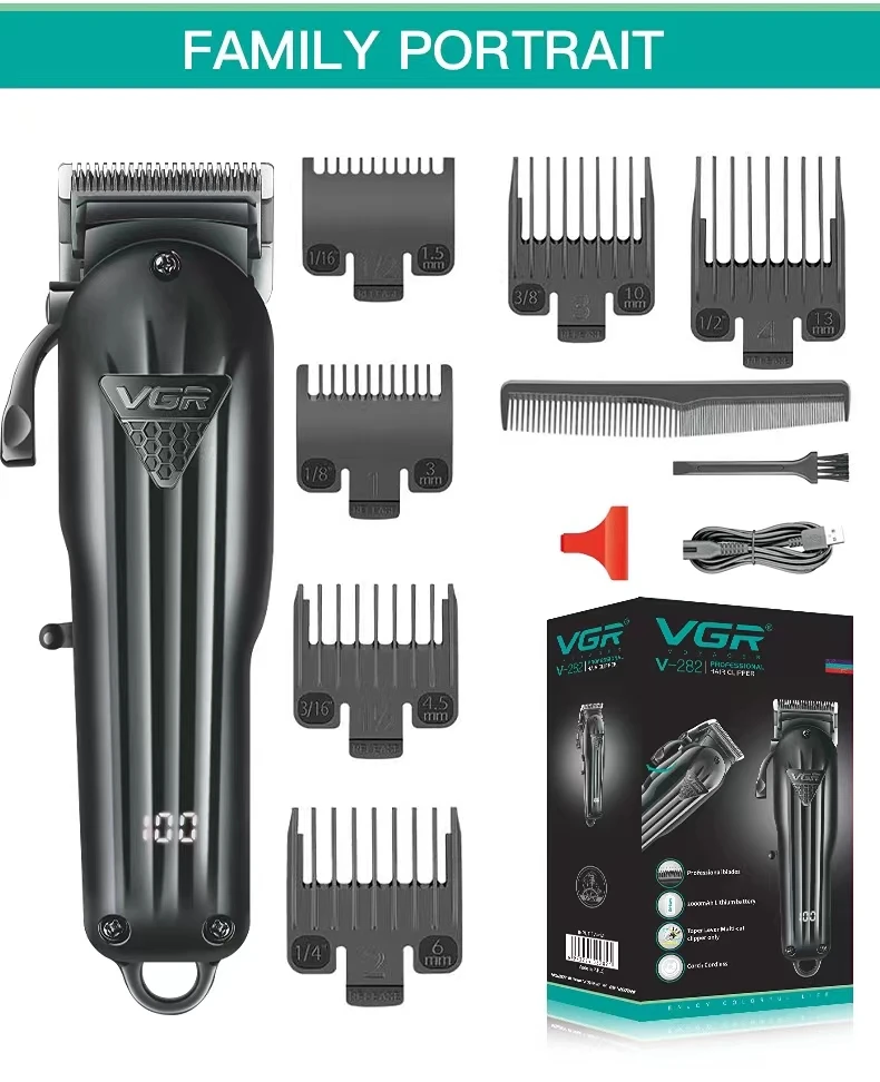 VGR Hair Clipper Professional Hair Cutting Machine Hair Trimmer Adjustable Cordless Rechargeable V 282