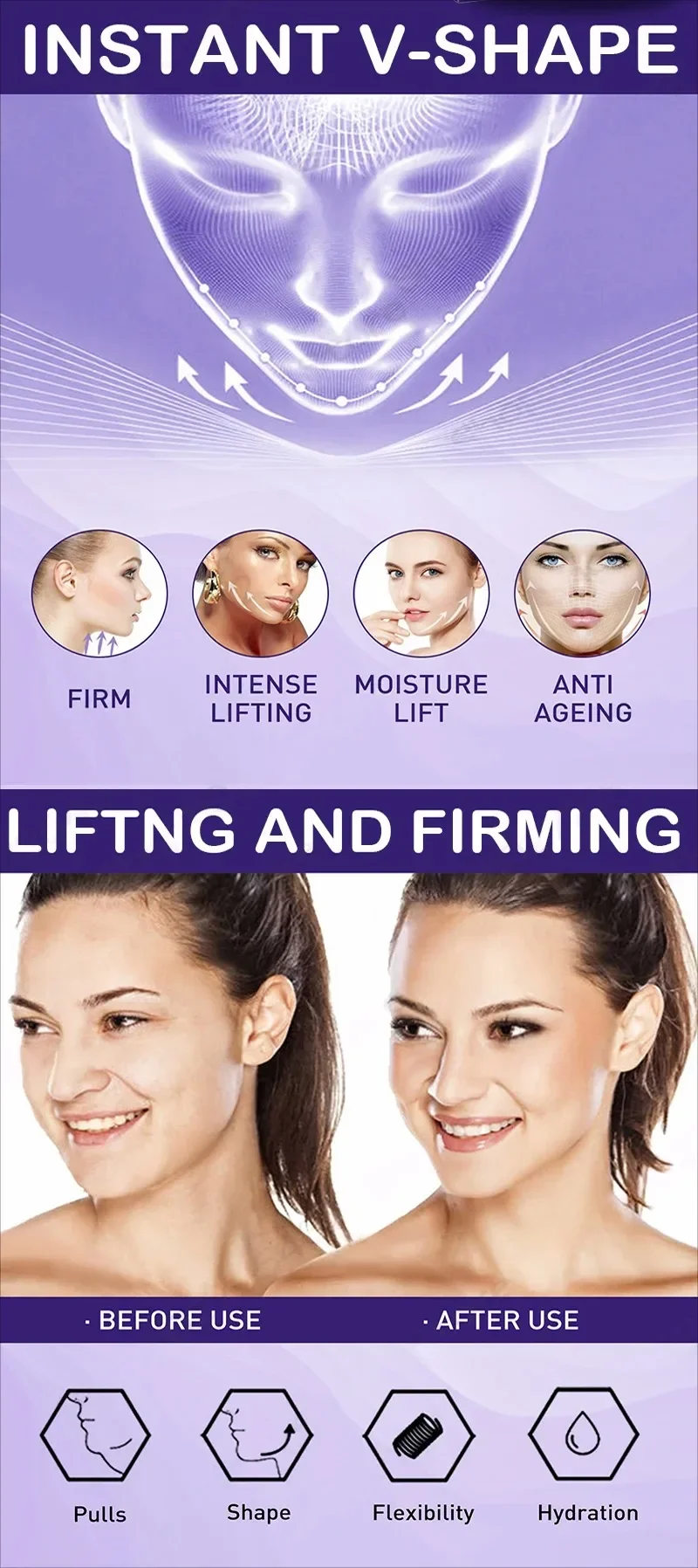 V-Shape Face Firming Cream Thin Double Chin Facial Lifting Tighten Skin Care Masseter Fat Burning Cream