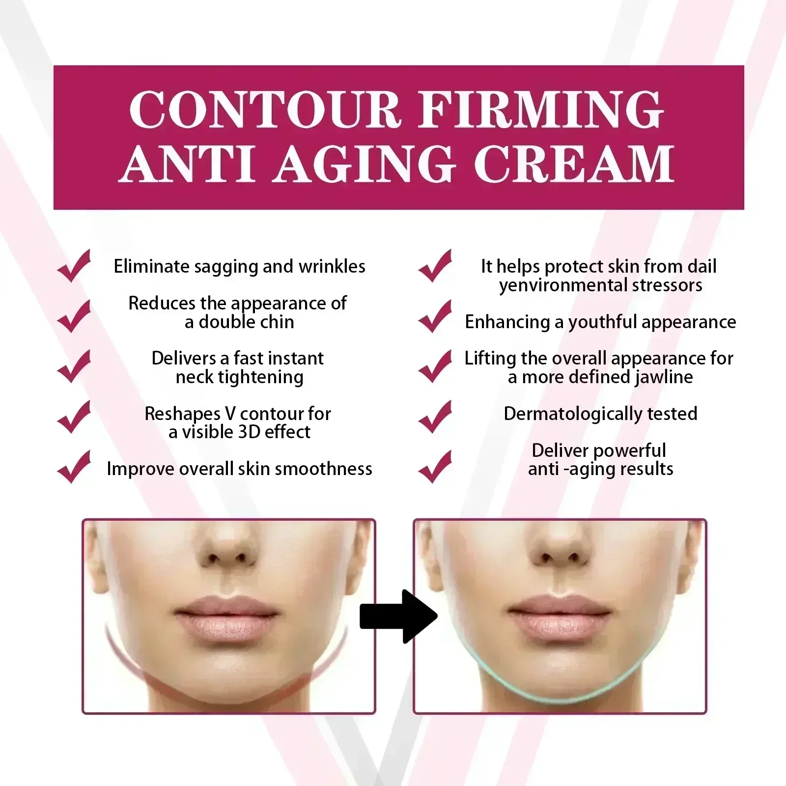 V-Shape Firming Face-lift Cream Removal Masseter Muscle Double Chin Face Fat Burning Anti-aging Products