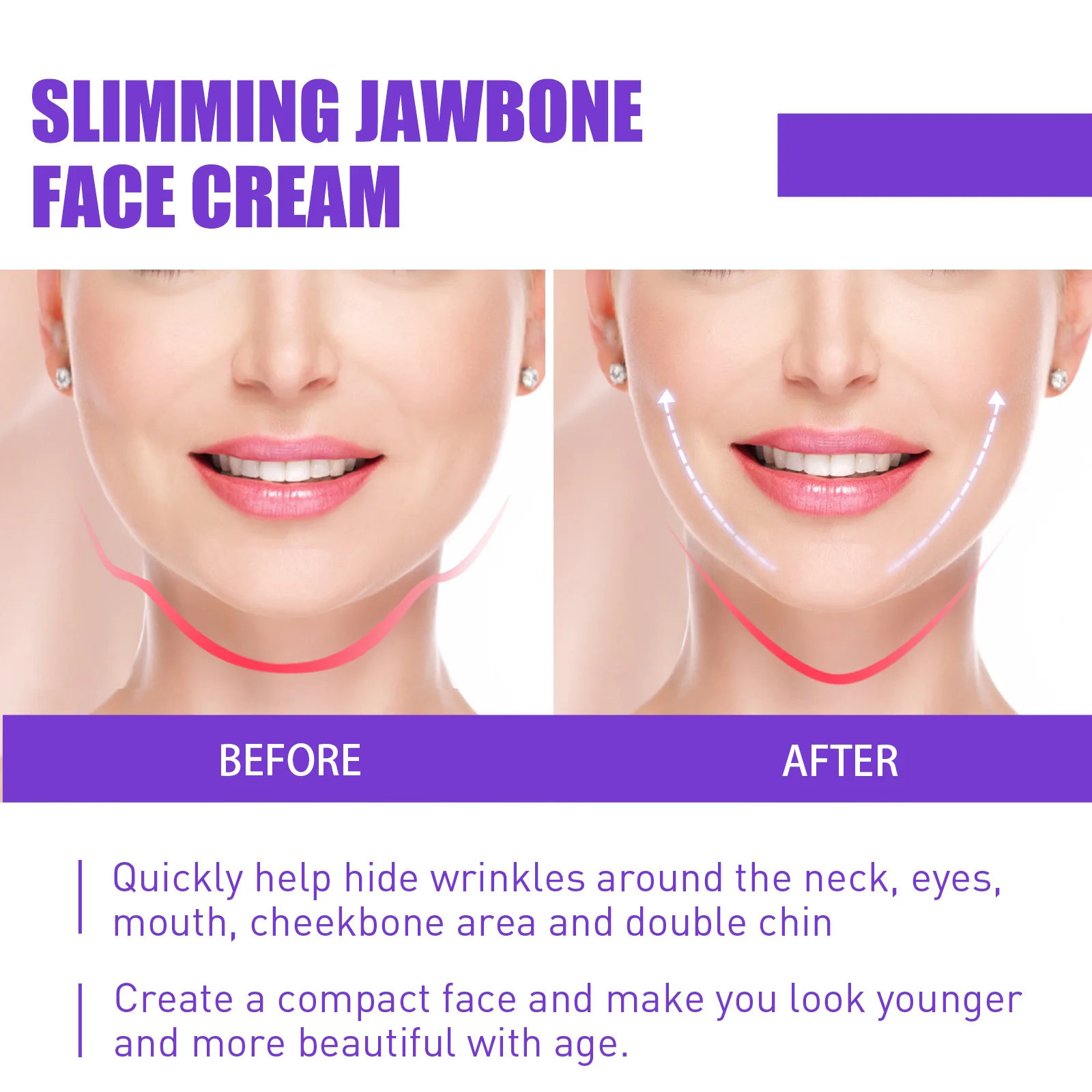 V Shape Slimming Cream Firming Face-lift Remove Masseter Muscle Double Chin Tighten Mandibular Fat Burning Cream Fade Neck Lines