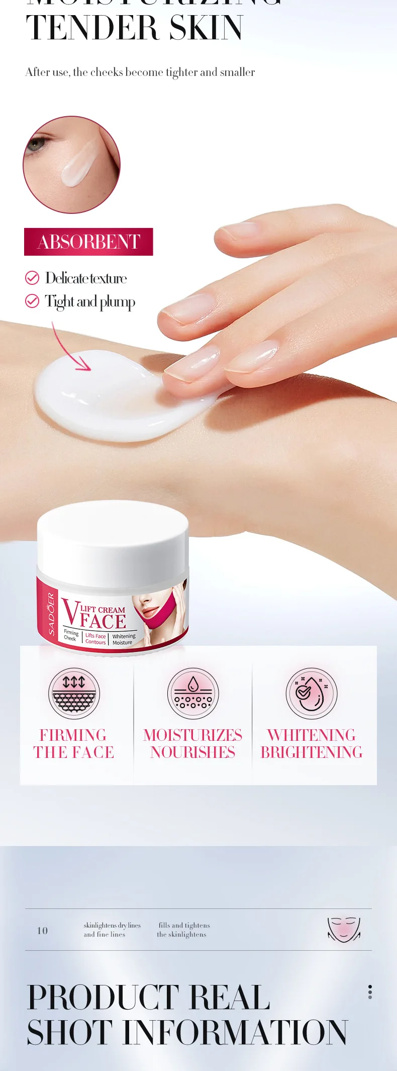 V Line Face Shaper Face Lifting Cream Facial Lifting Tightening Slimming Cream Double Chins Reducer Cream Beauty Products