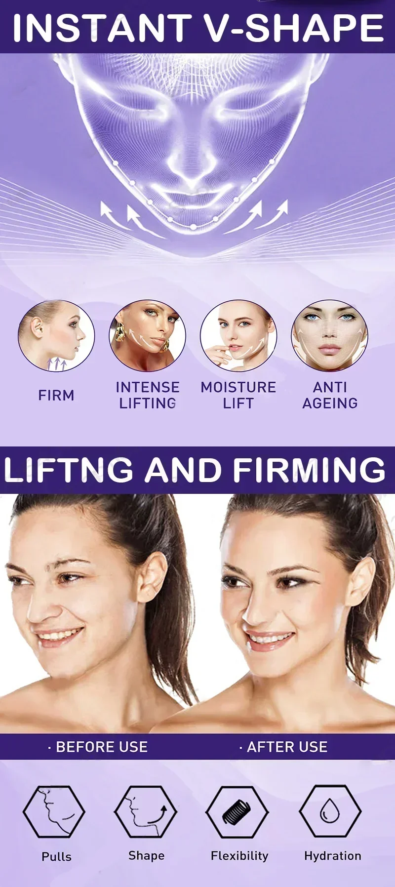 V-Shape Firming Face-lift Slimming Cream Removal Masseter Muscle Double Chin Face Fat Burning Anti-aging Products