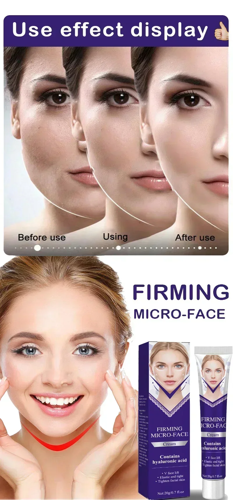 V-Shape Firming Face-lift Slimming Cream Removal Masseter Muscle Double Chin Face Fat Burning Anti-aging Products