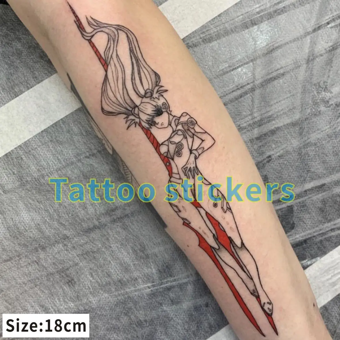 Cartoon anime Neon Genesis Evangelion EVA Asuka Ayanami Rei Tattoo Sticker Personalized Flower Arm Waterproof Durable