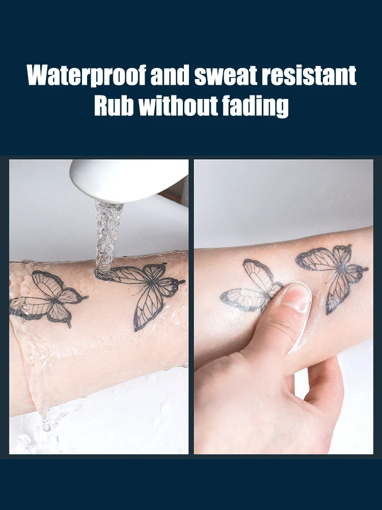 30pcs Semi Permanent Cartoon Herbal Tattoo Stickers For Women's Waterproof Disposable Water Transfer Printing Stickers