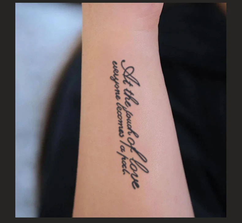 Sentence pattern, lasting 1-2 weeks waterproof, temporary tattoo stickers, realistic semi-permanent fake tattoos for the arms